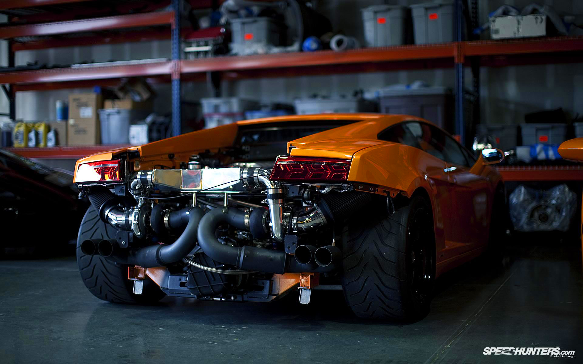 Rear View of Lamborghini engine