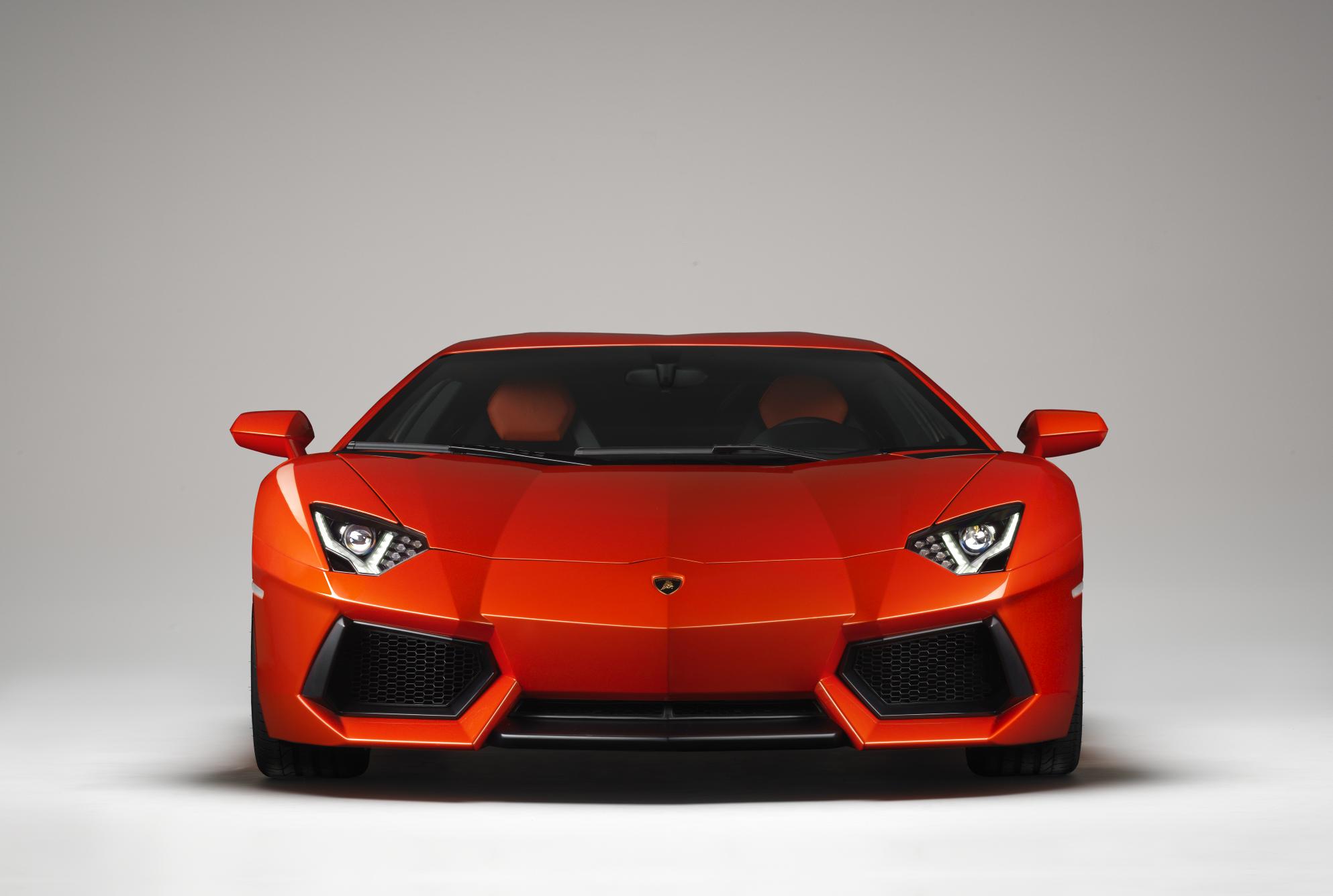 Front of Orange Lamborghini